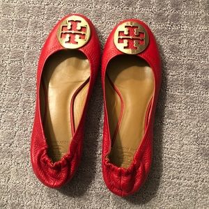 Red Tory Burch Minnie Travel Ballet Flat